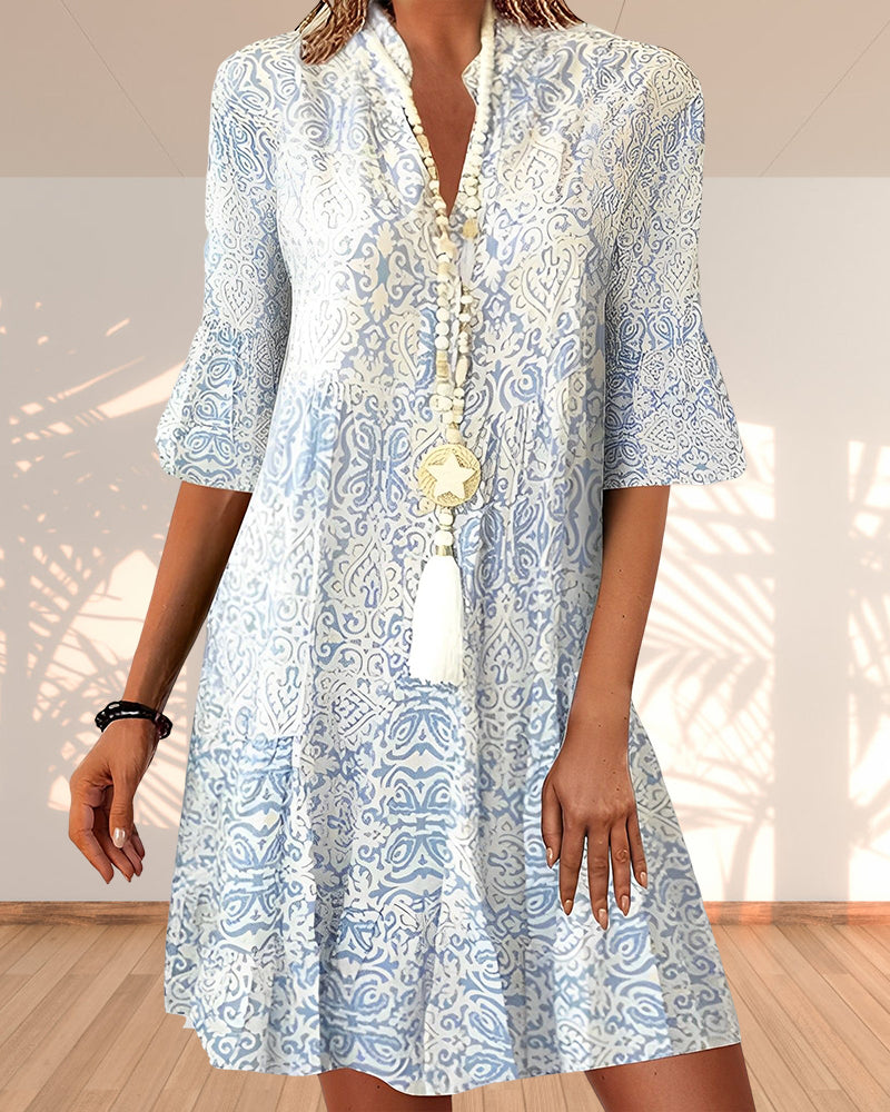 Ibiza Midi Dress with Printed Design | Serenza London