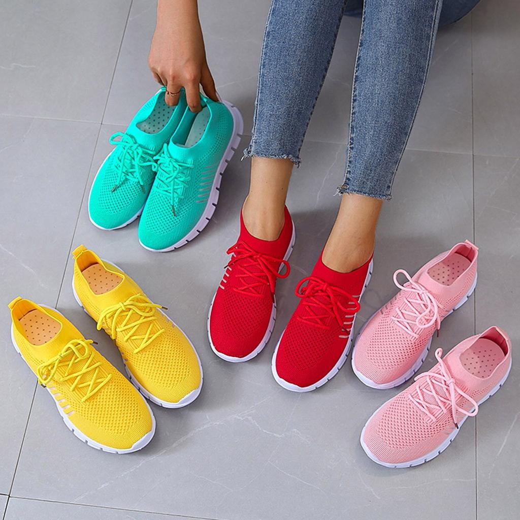 Women's Orthopedic Knit Sneakers with Lace Up Closure | Serenza London