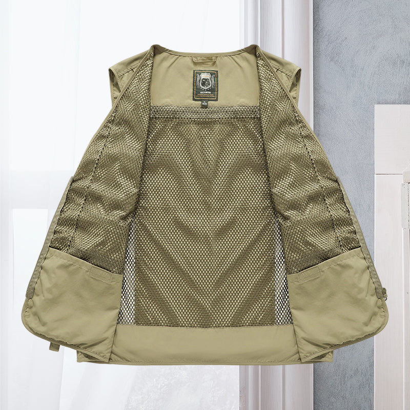 Alba | Multi-Pocket Summer Vest with Zipper Closures