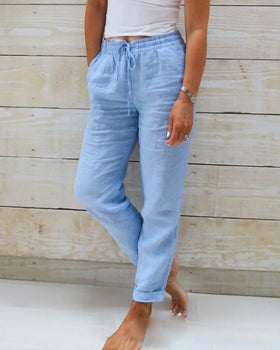 Women's Comfortable Trousers with Drawstring Waist | Serenza London