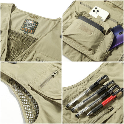 Alba | Multi-Pocket Summer Vest with Zipper Closures