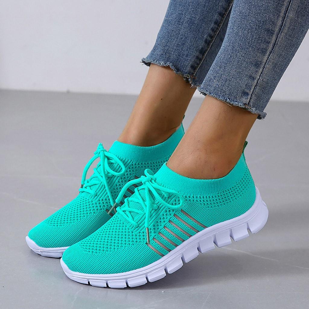Women's Orthopedic Knit Sneakers with Lace Up Closure | Serenza London