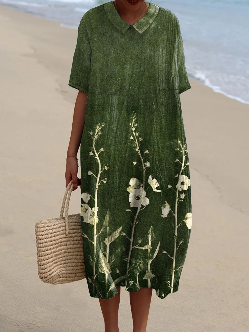 Colorful Floral V-Neck Summer Dress | Serenza London
