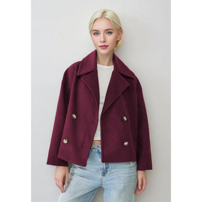 Women's Cropped Jacket with Double Breasted Design | Serenza London