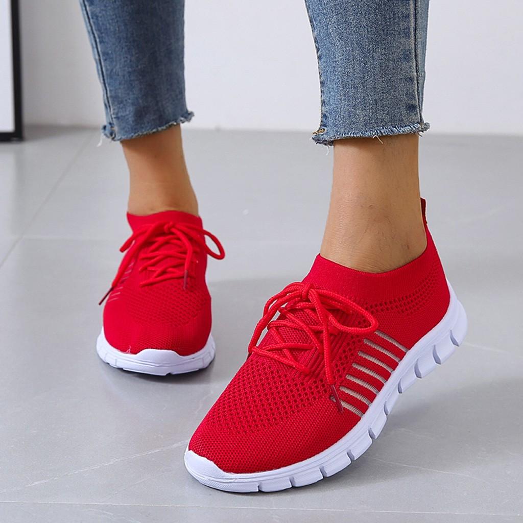 Women's Orthopedic Knit Sneakers with Lace Up Closure | Serenza London