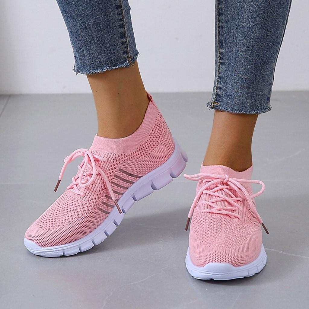 Women's Orthopedic Knit Sneakers with Lace Up Closure | Serenza London