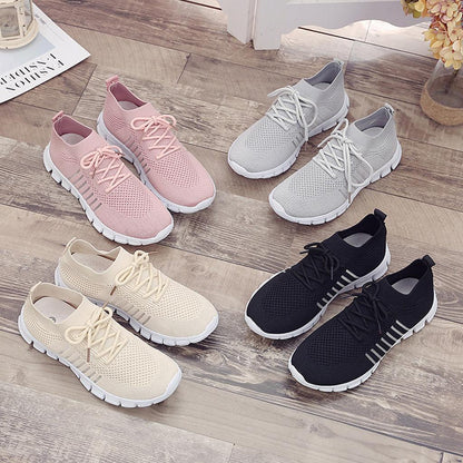 Women's Orthopedic Knit Sneakers with Lace Up Closure | Serenza London