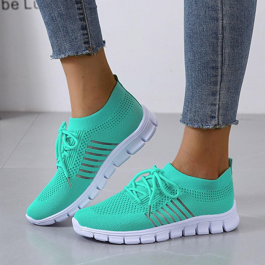 Women's Orthopedic Knit Sneakers with Lace Up Closure | Serenza London