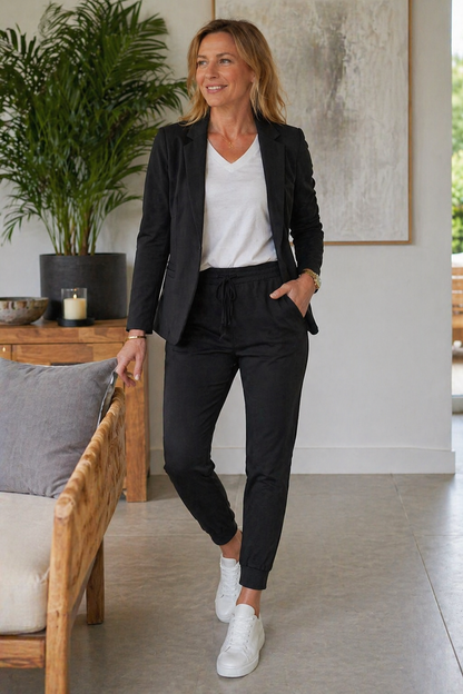 Stylish Blazer Set with Drawstring Trousers | Serenza London