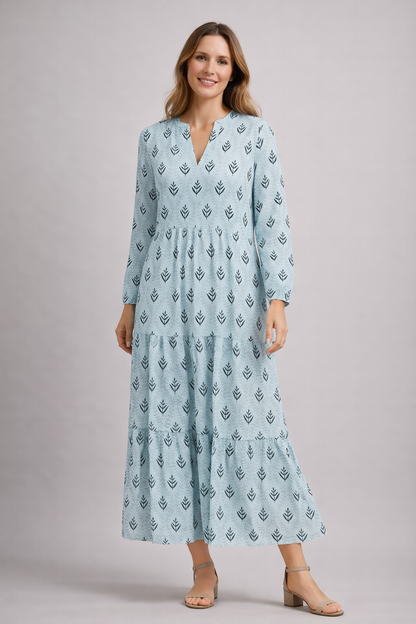 Romantic Summer Dress with Printed Pattern | Serenza London
