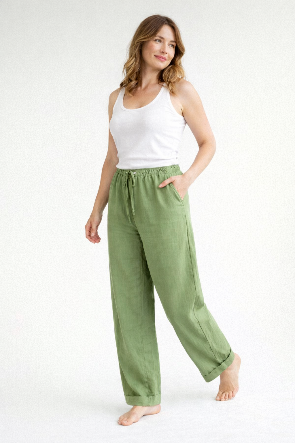 Women's Comfortable Trousers with Drawstring Waist | Serenza London