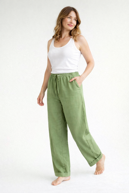 Women's Comfortable Trousers with Drawstring Waist | Serenza London