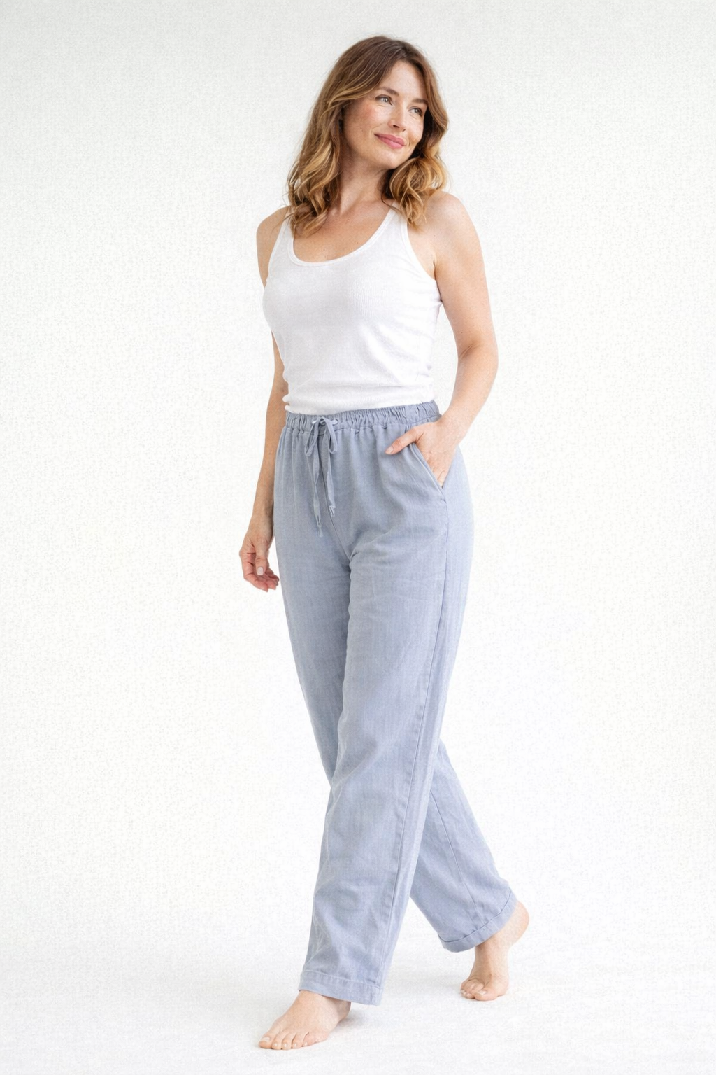 Women's Comfortable Trousers with Drawstring Waist | Serenza London