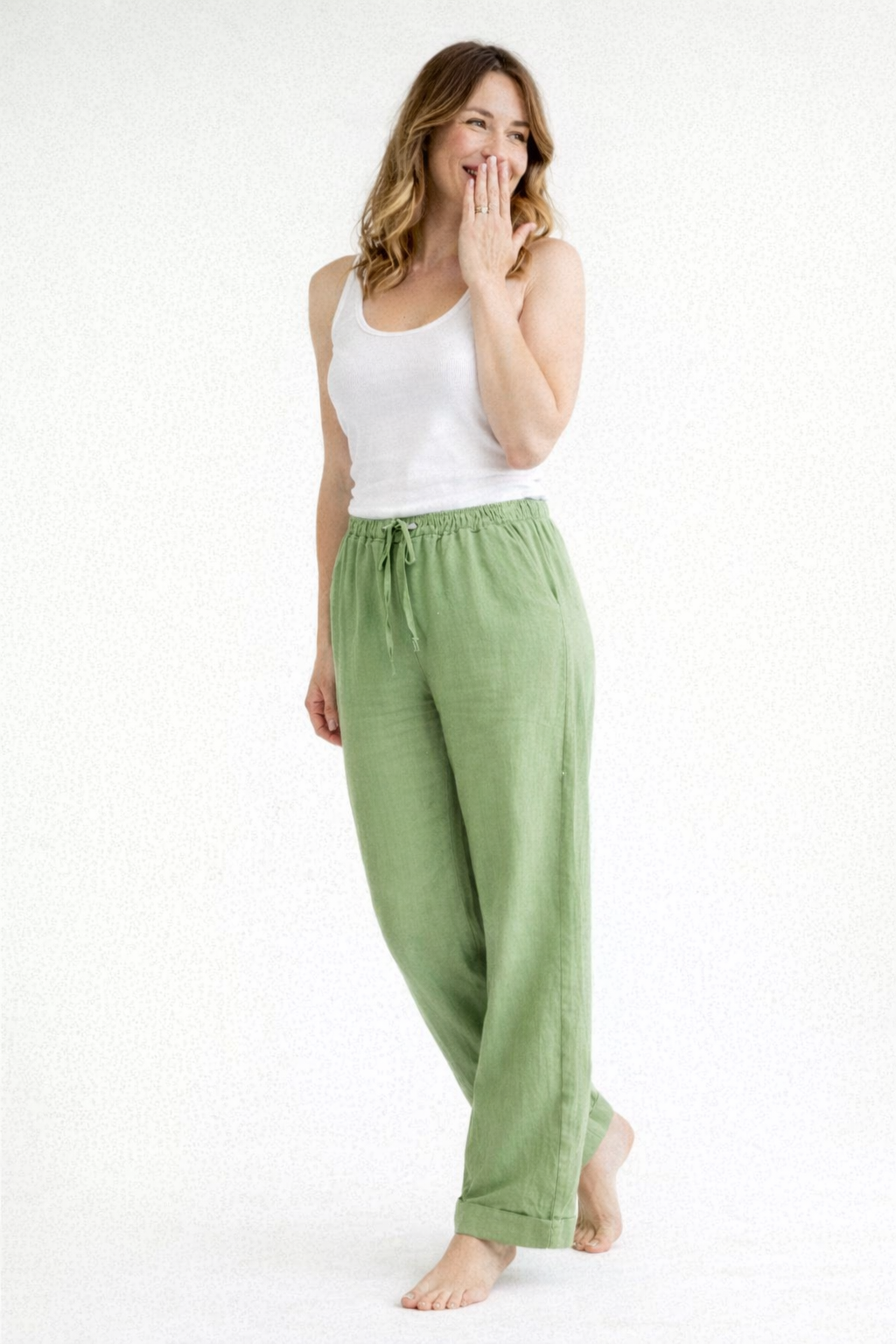 Women's Comfortable Trousers with Drawstring Waist | Serenza London