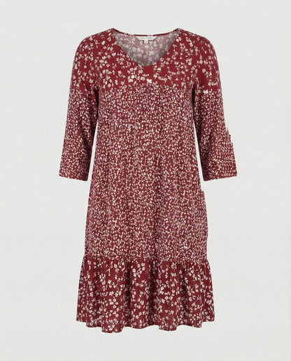 Women's Elegant V- Neck Printed Dress | Serenza London