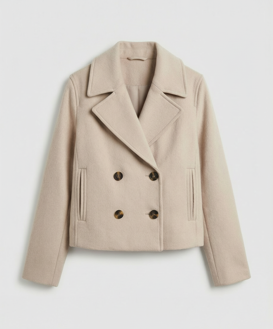 Women's Cropped Jacket with Double Breasted Design | Serenza London