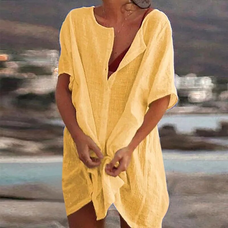 Casual Cotton Dress with Relaxed Fit | Serenza London