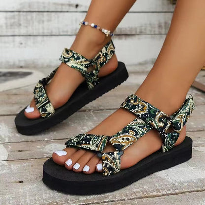 Colorful Orthopedic Sandals with Patterned Straps | Serenza London