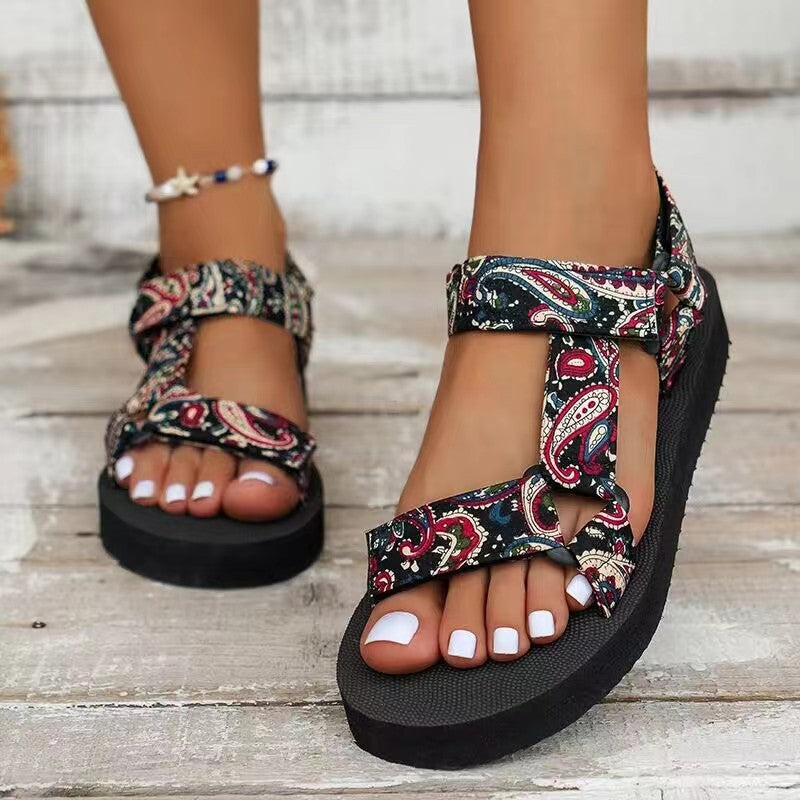 Colorful Orthopedic Sandals with Patterned Straps | Serenza London