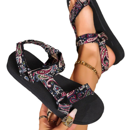Colorful Orthopedic Sandals with Patterned Straps | Serenza London