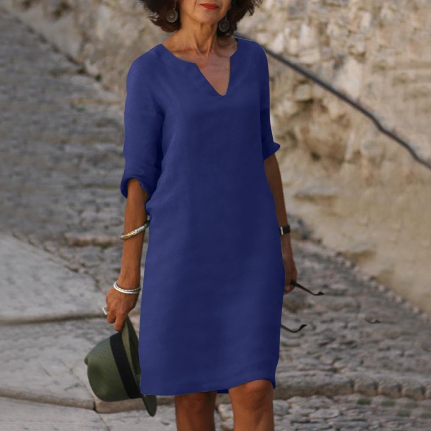 Elegant V-Neck Summer Dress | Serenza London