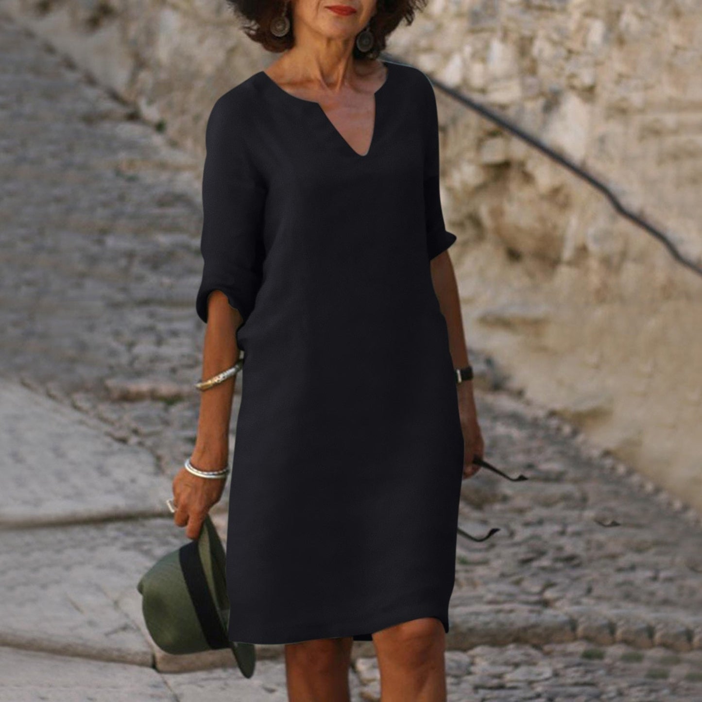 Elegant V-Neck Summer Dress | Serenza London