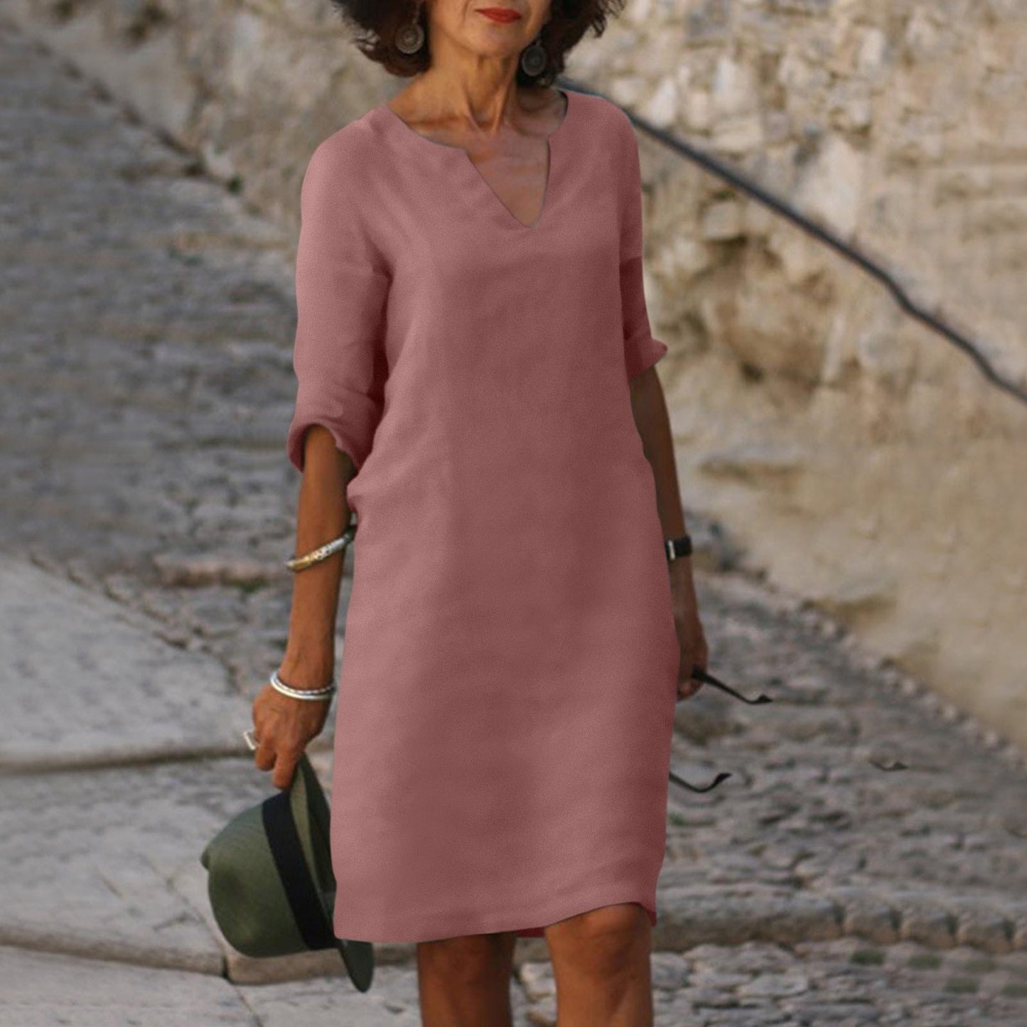 Elegant V-Neck Summer Dress | Serenza London