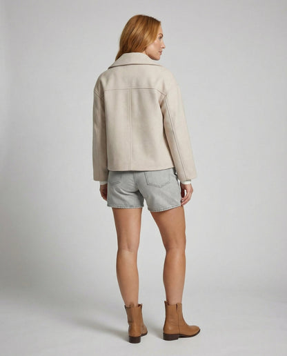 Women's Cropped Jacket with Double Breasted Design | Serenza London