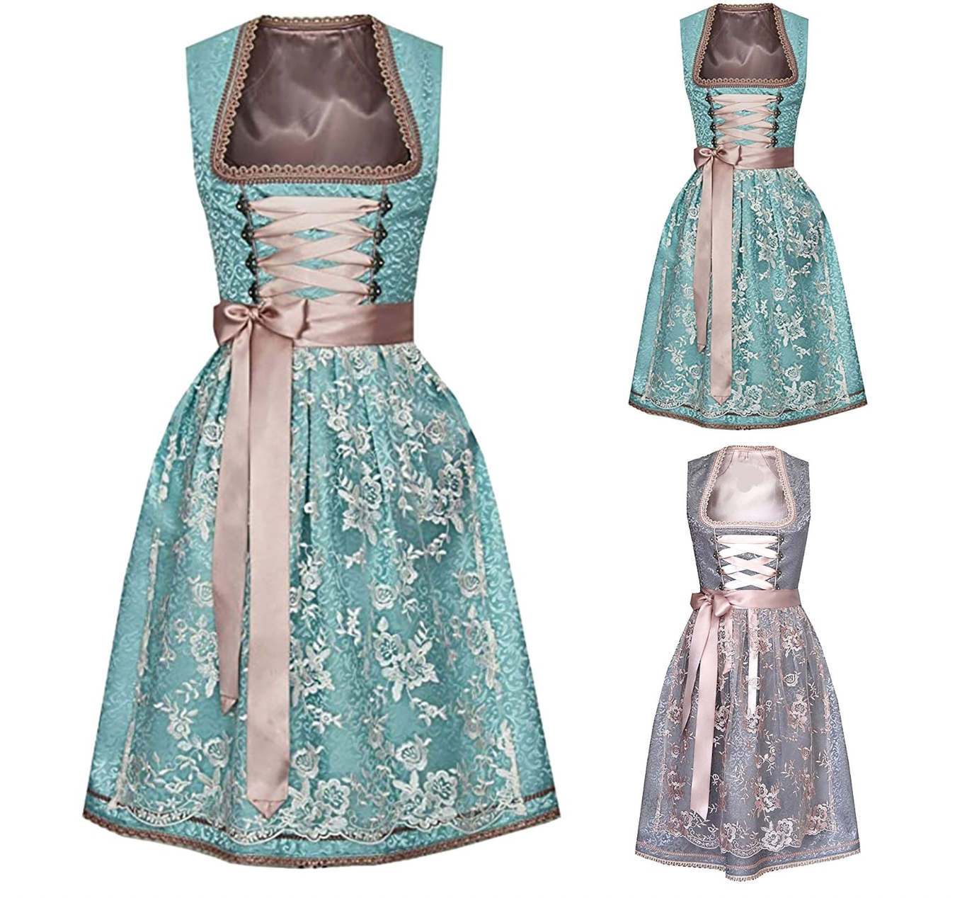 Women's Tracht Dress with Lace Overlay | Serenza London