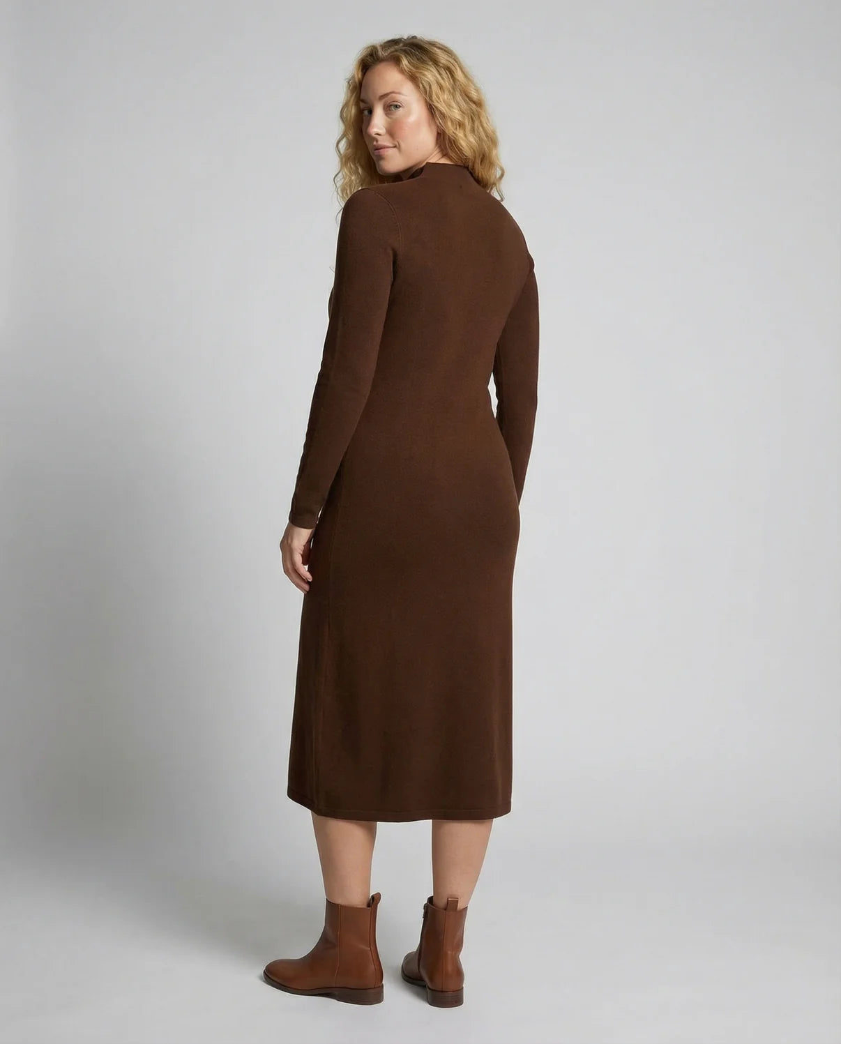 Emma | Knit Midi Dress with Mock Neck