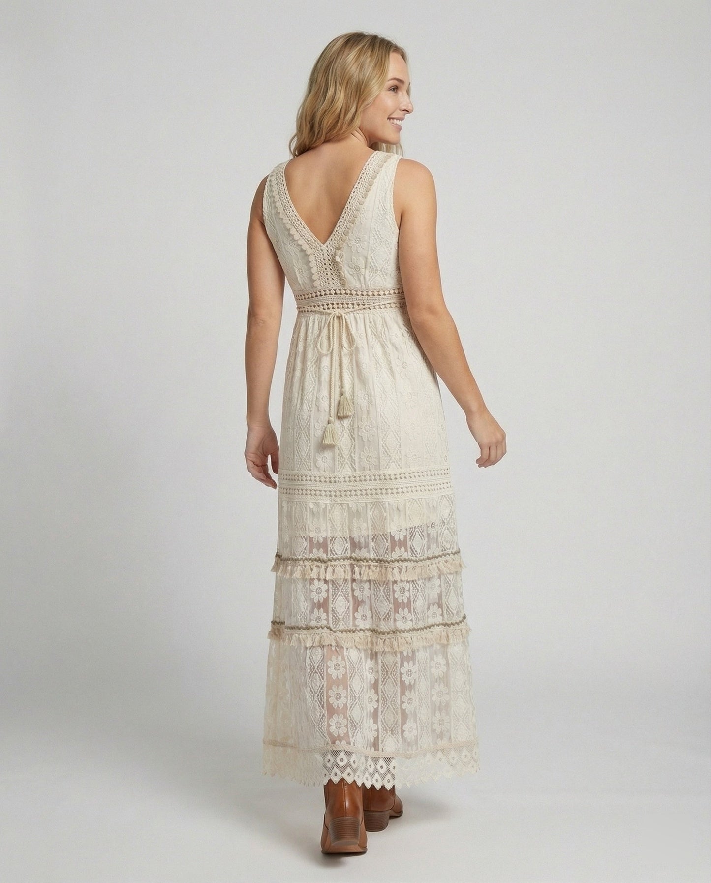 Boho Lace Maxi Dress for Summer | Serenza London
