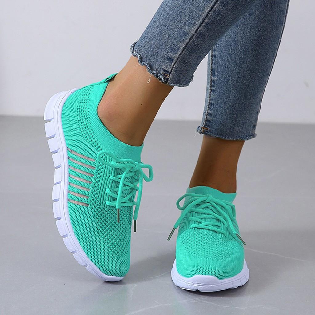 Women's Orthopedic Knit Sneakers with Lace Up Closure | Serenza London