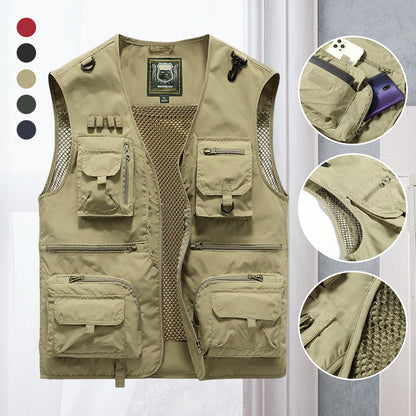 Alba | Multi-Pocket Summer Vest with Zipper Closures