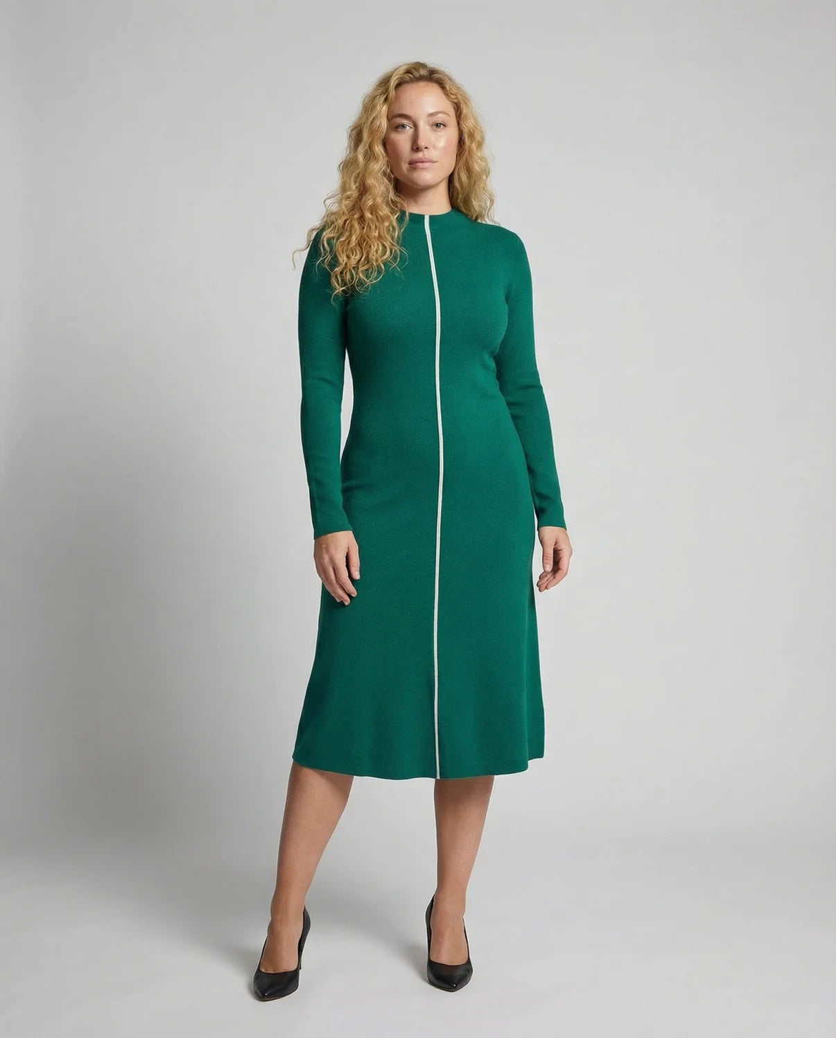 Emma | Knit Midi Dress with Mock Neck