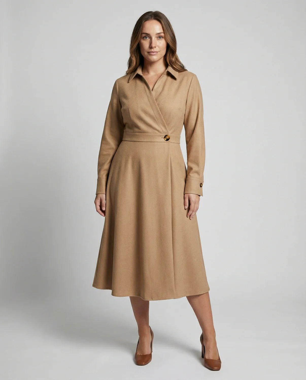 Sophie | Asymmetrical Midi Dress with Buckle Waist
