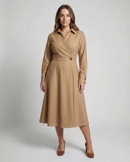 Sophie | Asymmetrical Midi Dress with Buckle Waist