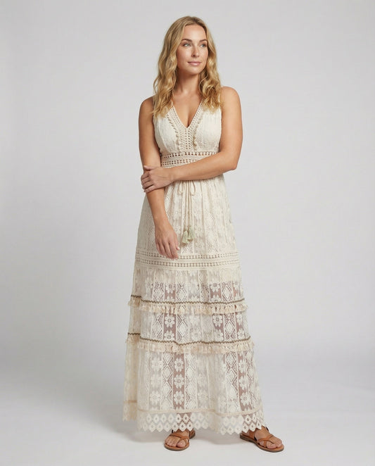 Boho Lace Maxi Dress for Summer | Serenza London