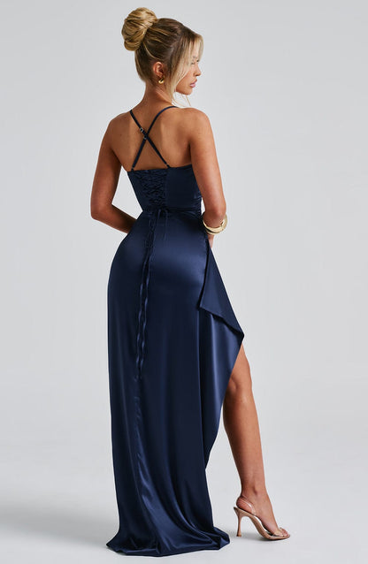 Elegant Navy Maxi Dress for Special Occasions | Serenza London
