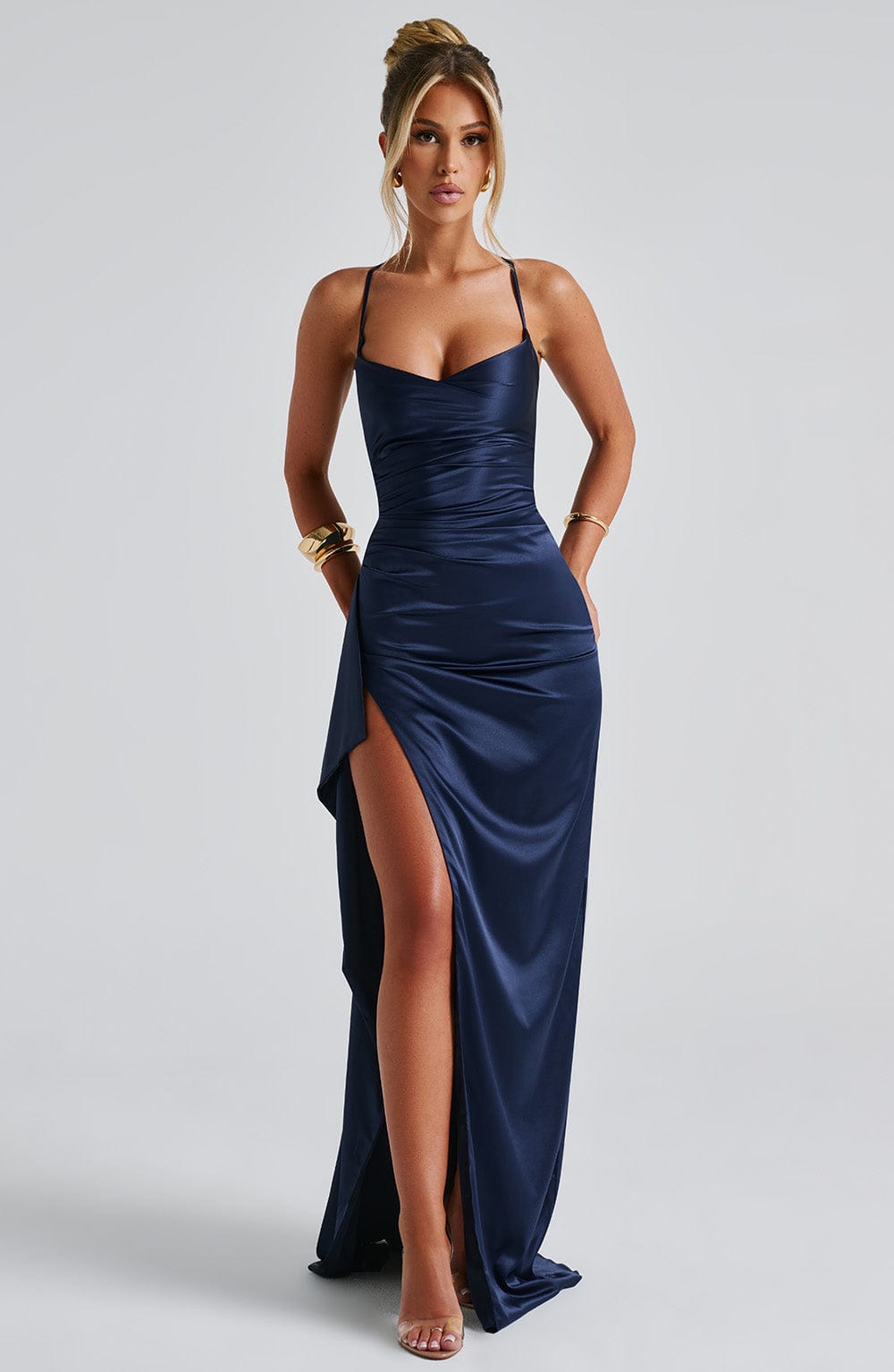 Elegant Navy Maxi Dress for Special Occasions | Serenza London