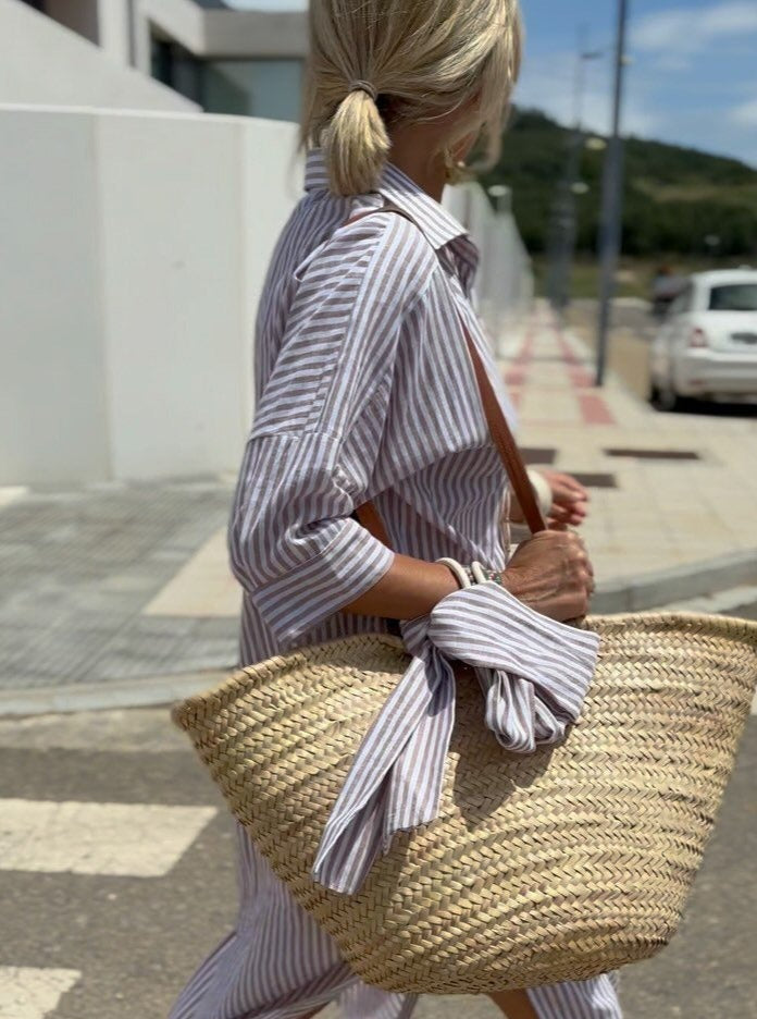 Striped Shirt Dress with Relaxed Fit | Serenza London