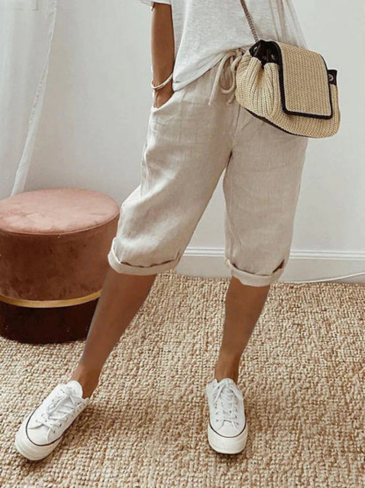 Esmae | Lightweight Cotton Shorts with Drawstring Waist