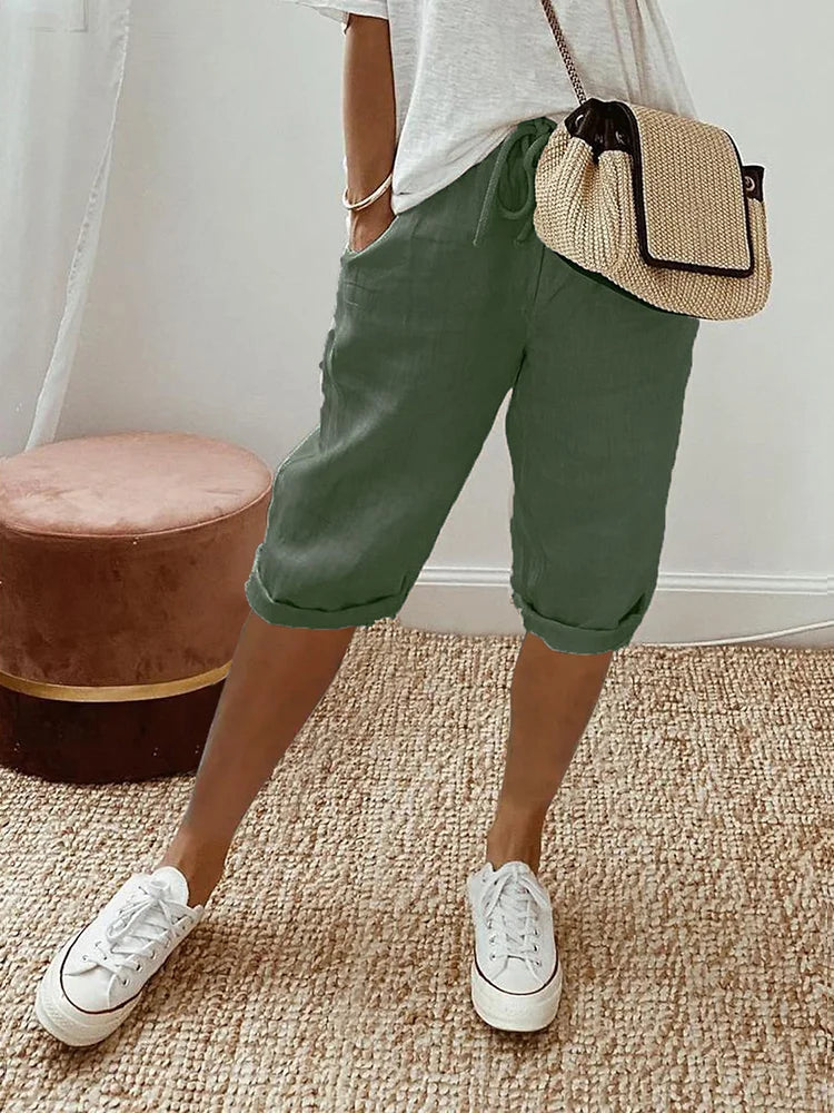 Esmae | Lightweight Cotton Shorts with Drawstring Waist