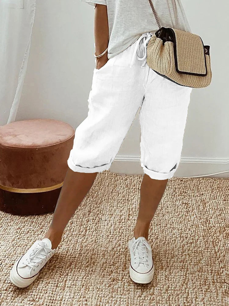 Esmae | Lightweight Cotton Shorts with Drawstring Waist