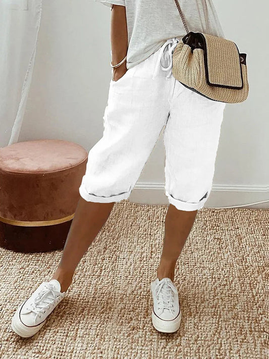 Esmae | Lightweight Cotton Shorts with Drawstring Waist