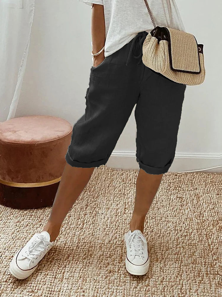 Esmae | Lightweight Cotton Shorts with Drawstring Waist