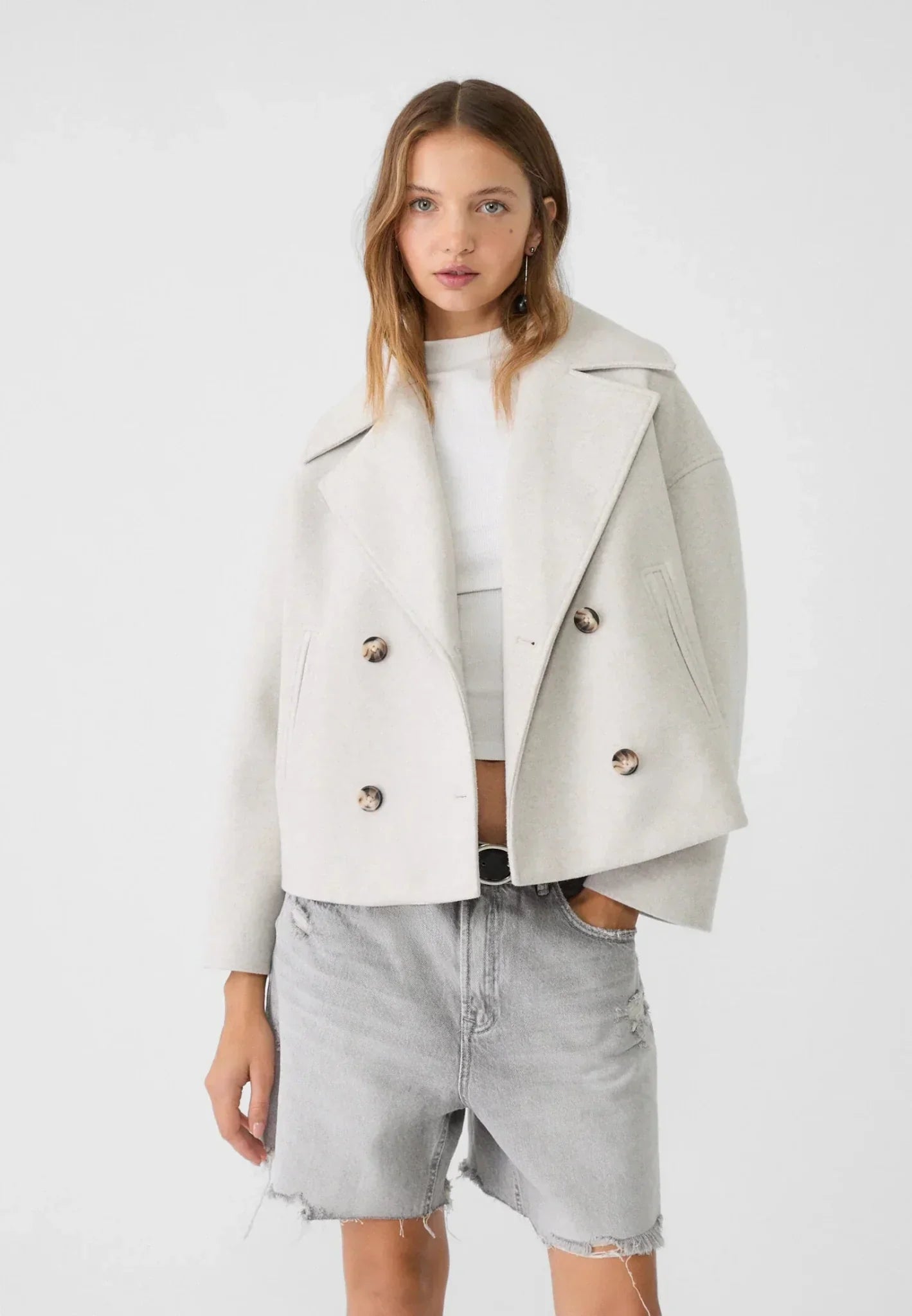 Women's Cropped Jacket with Double Breasted Design | Serenza London
