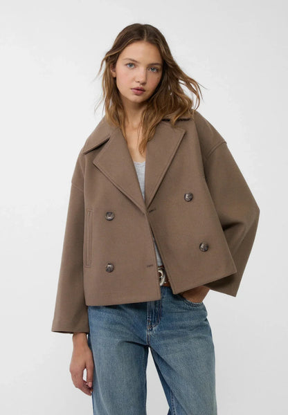 Women's Cropped Jacket with Double Breasted Design | Serenza London